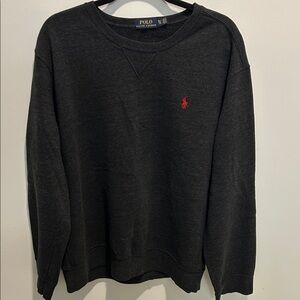 Polo by Ralph Lauren Black Crewneck Sweatshirt with Red Pony